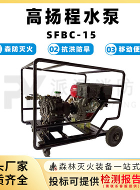 高扬程水泵SFBC-15森防灭火泵四冲程供水泵抽水泵便携式接力水泵