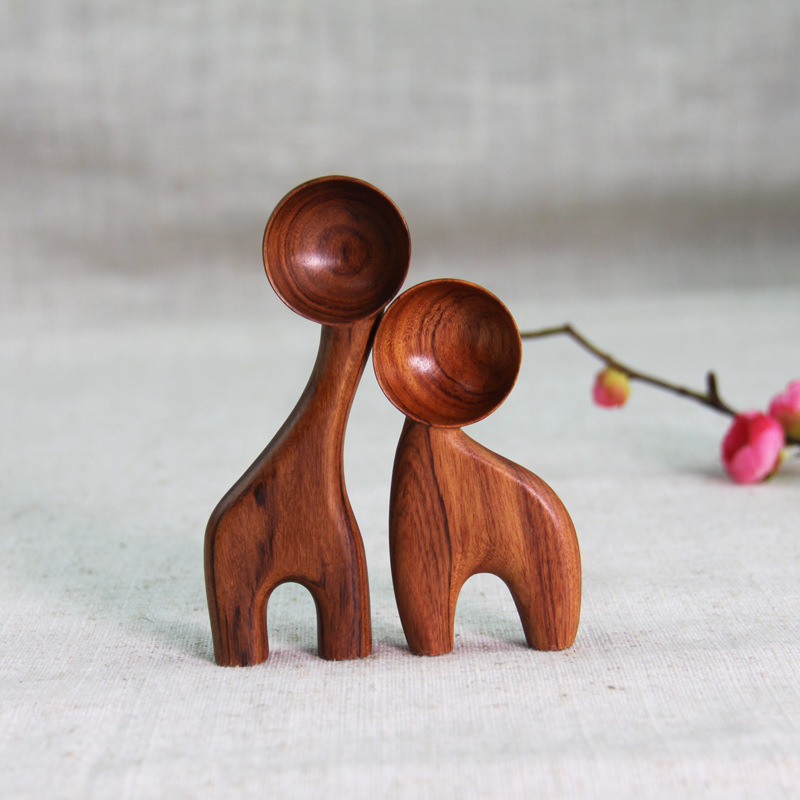 LOGO刻字实木勺子日式蜂蜜勺小木勺木头咖啡搅拌勺木质餐具