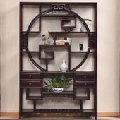 博古架新中式 实木茶架展示架隔断置物架多宝阁多宝格展架圆形家具