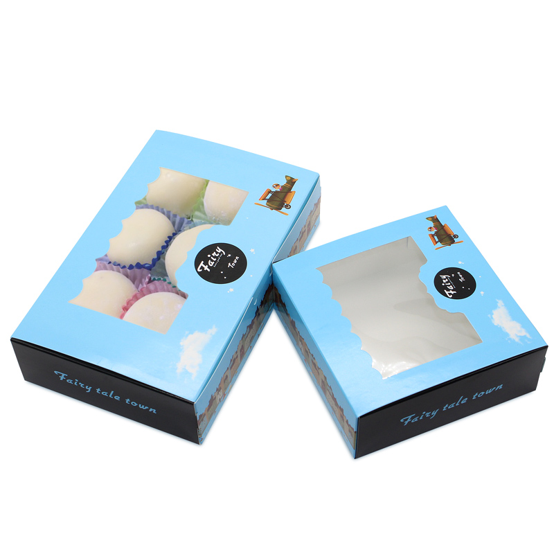 100个卡通开窗2/4/6粒个装63g-80克月饼包装盒雪媚娘包装盒蛋挞盒