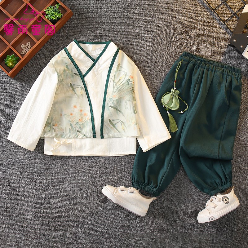 新中式汉服男童国风套装春秋季儿童民族古风唐装男孩舞台表演服装