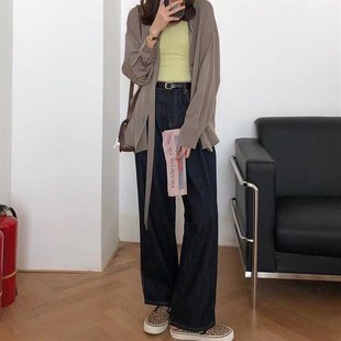 秋季 大碼 梨型身材遮胯顯瘦褲 子胖妹妹mm闊腿牛仔褲 潮 女2024年新款