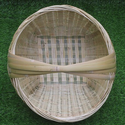 竹子编织竹制品大全竹箩筐竹编老式手工艺品手提圆篮摘菜篮鸡蛋篮