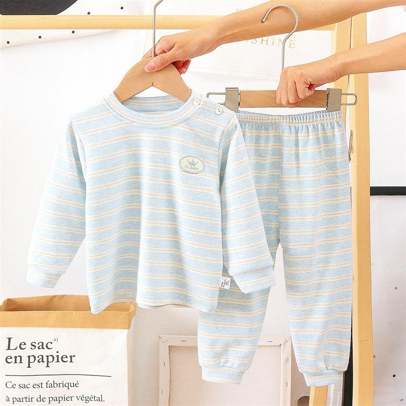 婴儿内衣纯棉套装春秋冬季男女宝宝秋衣秋裤彩棉贴身打底衫家居服