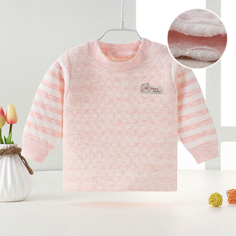 儿童保暖内衣上衣单件纯棉长袖男女宝宝三层夹棉加厚婴儿秋冬衣服,童装/婴儿装/亲子装,保暖上装,淘宝优惠券,粉丝福利购,淘宝优惠卷