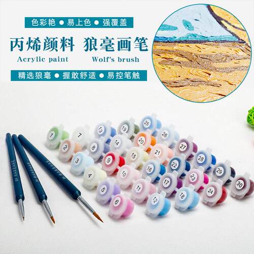 迷朗diy数字油画客厅餐厅动物卡通简约数码填色手工绘油彩装饰画