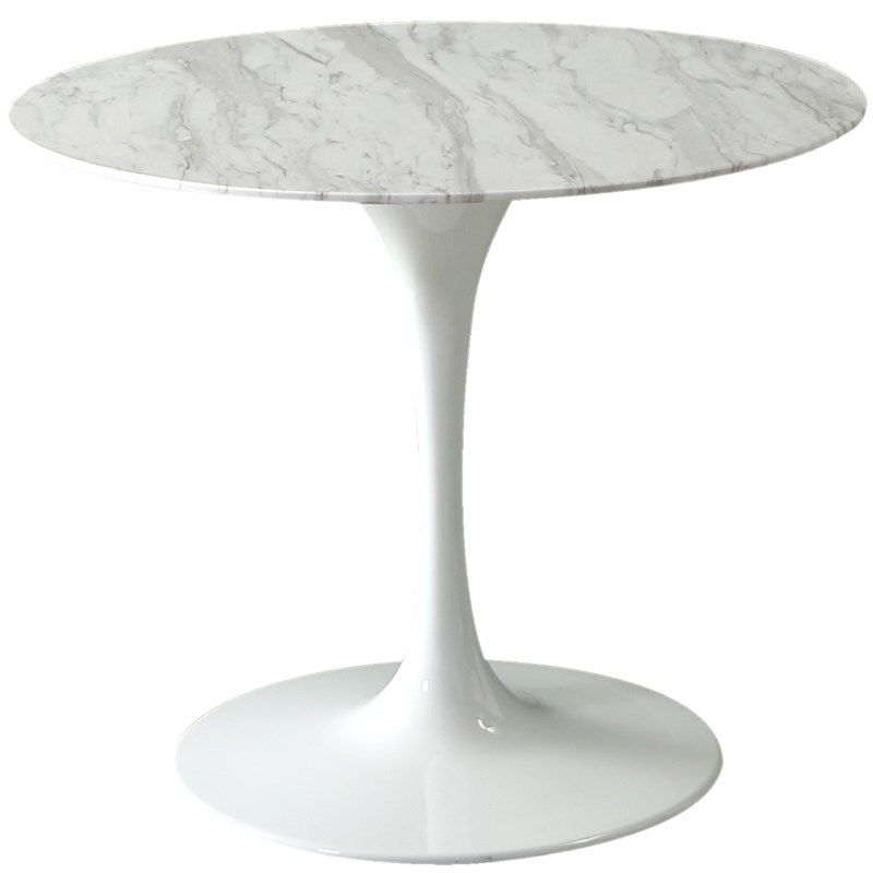 霍客森北欧小户型家用郁金香大理石餐桌椅圆形咖啡桌办公接待桌