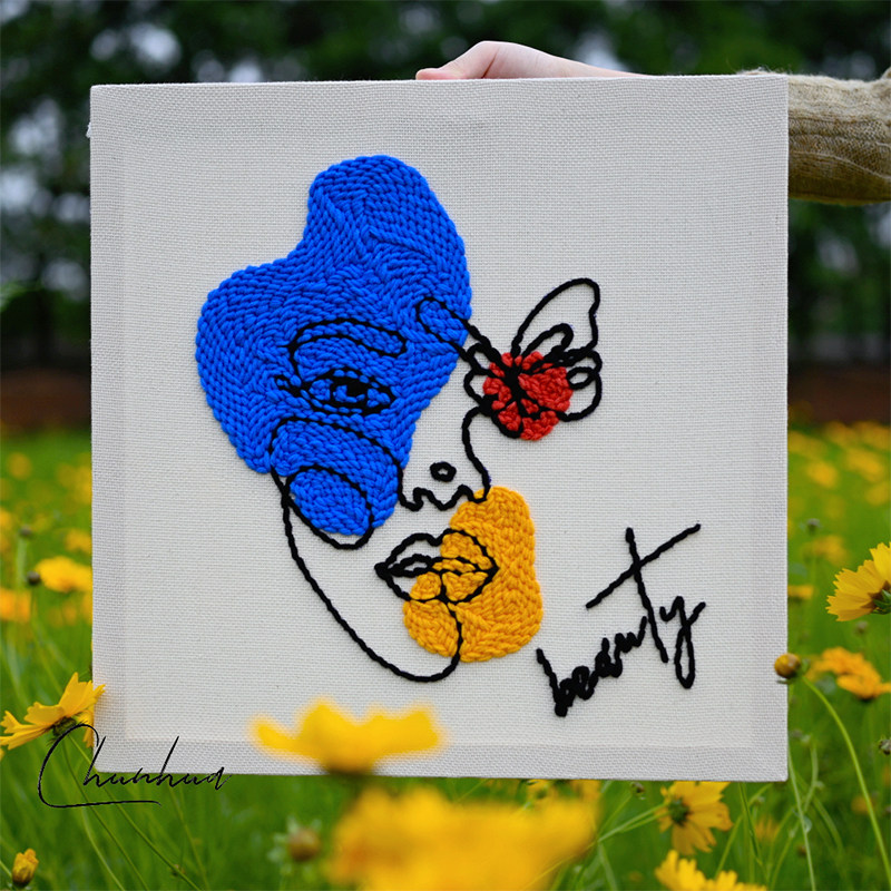 春花手作 俄罗斯戳戳绣手工毛线画DIY材料包亲子装饰画礼品定制,居家布艺,针,淘宝优惠券,粉丝福利购,淘宝优惠卷