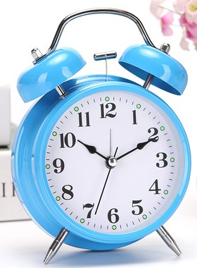 小台表闹钟学生蓝色卧室床头静音多功能的实用男生创意简约儿童红