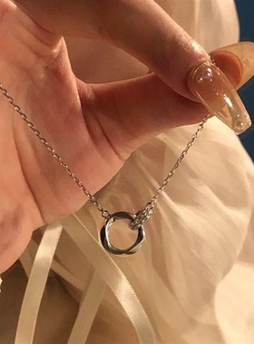 999纯银项链女2024年新款轻奢小众莫比乌斯环吊坠高级感生日礼物