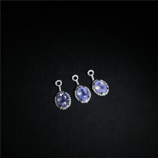 精品彩宝 天然紫玉晶纯银镶嵌款吊坠女款彩宝水晶吊坠饰品礼物