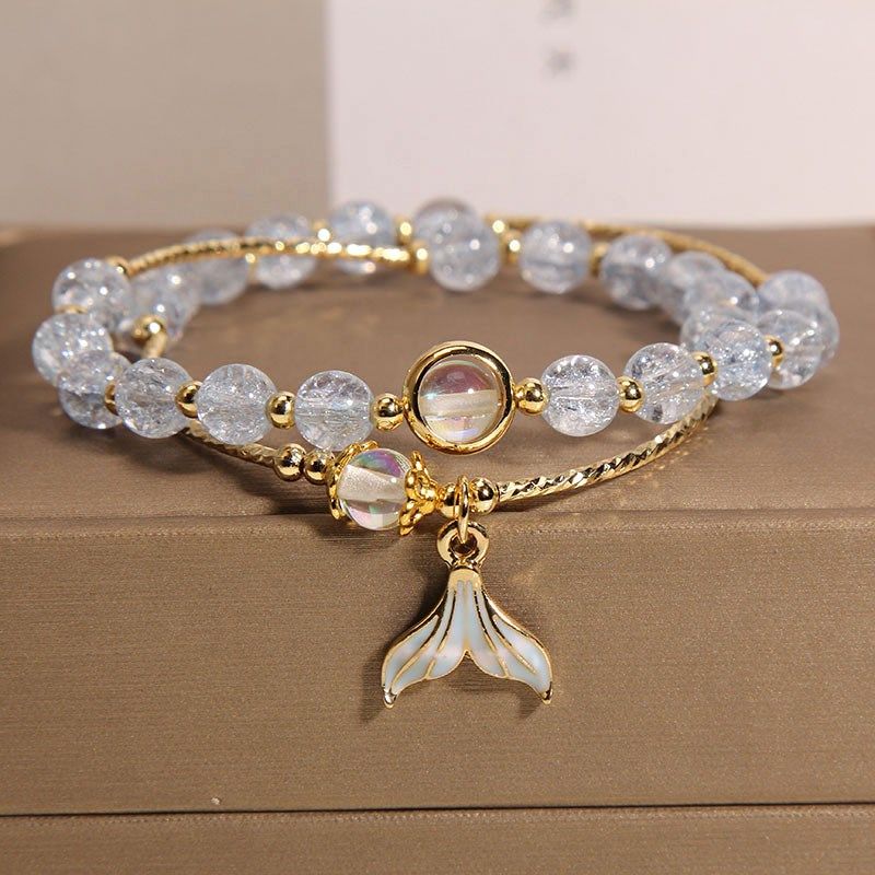 韩版小清新鱼尾吊坠水晶手链女学生闺蜜森系个性手镯简约串珠手环,饰品/流行首饰/时尚饰品新,手链,淘宝优惠券,粉丝福利购,淘宝优惠卷