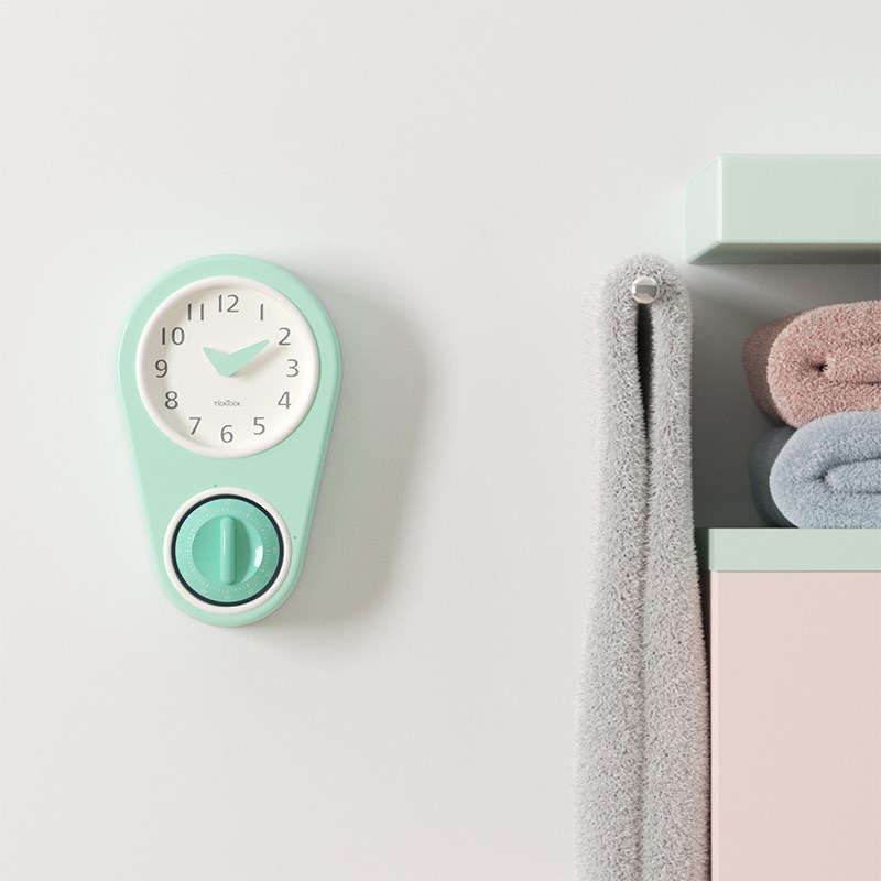 厨房用免打孔挂墙钟表冰箱贴小挂钟计时器静音大时钟挂.表专用闹