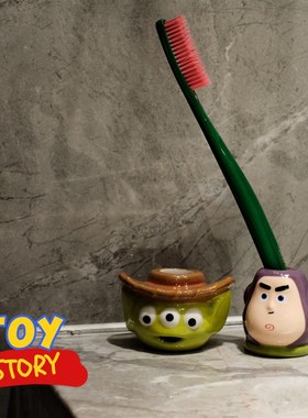 玩具老友记三眼仔太空人巴斯公仔牙刷架笔架浴室置物装饰摆件