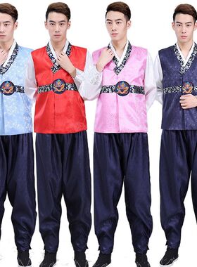 延吉多色传统g韩服男鲜族活动舞蹈演出服装影楼摄影写真门店工作