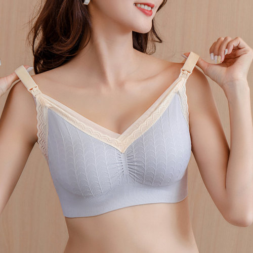 哺乳内衣聚拢防下垂怀孕期专用y孕妇产后喂奶胸罩夏季文胸大码薄