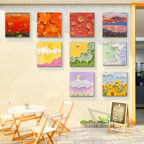 网红蛋糕店墙面贴纸挂画门u口装饰吸引人烘焙面包甜品背景创意摆