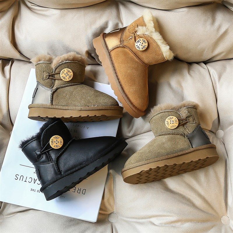 真皮儿童雪靴加绒加厚男童大棉鞋2023款宝宝小童冬鞋女童雪地棉,童鞋/婴儿鞋/亲子鞋,雪地靴,淘宝优惠券,粉丝福利购,淘宝优惠卷