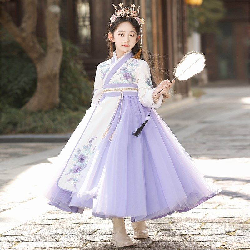 汉服女童秋冬2024新款古风连衣裙女孩中国风唐装儿童冬季古装裙子,童装/婴儿装/亲子装,唐装,淘宝优惠券,粉丝福利购,淘宝优惠卷