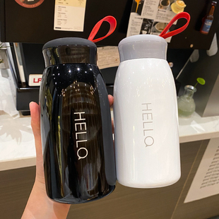 商务简约大肚保温杯高颜值便携式 学生不锈钢水杯潮流情侣随手杯子