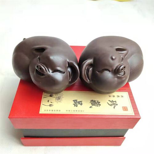 黑檀木对猪摆件黑檀木对象摆件十二生肖福猪大象木质工艺