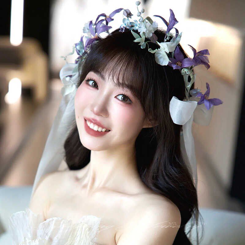 花环头饰儿童森系女新娘长飘带发箍仙美超仙婚纱配饰海边摄影拍照,饰品/流行首饰/时尚饰品新,发饰,淘宝优惠券,粉丝福利购,淘宝优惠卷
