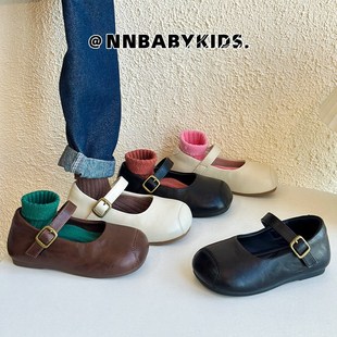 女童小皮鞋春秋新款儿童方口单鞋小女孩公主鞋黑色洋气宝宝豆豆鞋