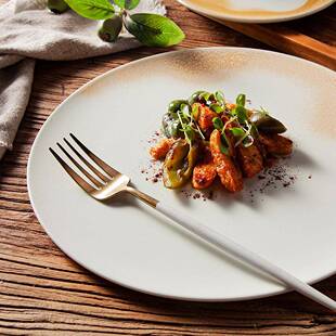 日式餐具复古菜盘陶瓷创意家用骨碟子西餐牛排餐盘盘子高级仪式感