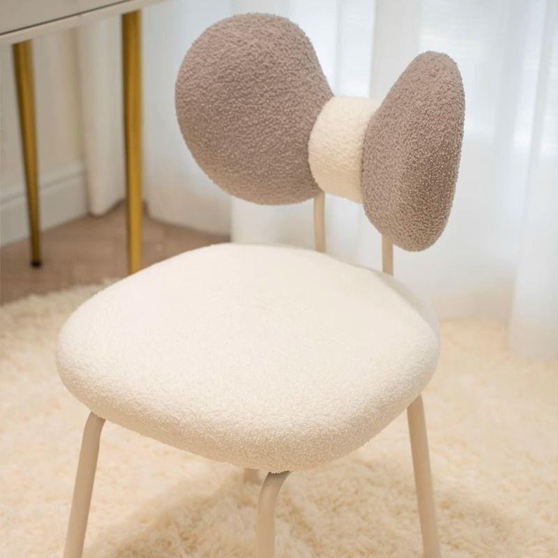 简约旋转化妆凳奶油梳妆台椅子女生卧室家用靠背美甲网红蝴蝶凳子