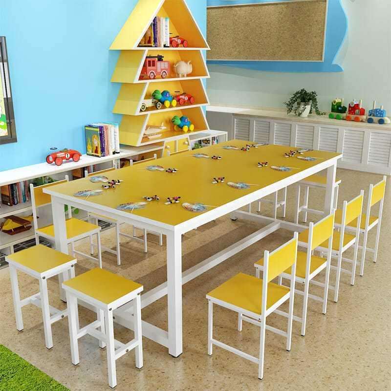 幼儿园儿童课桌椅手工美术绘画桌辅导班桌子画室课桌椅组合家具
