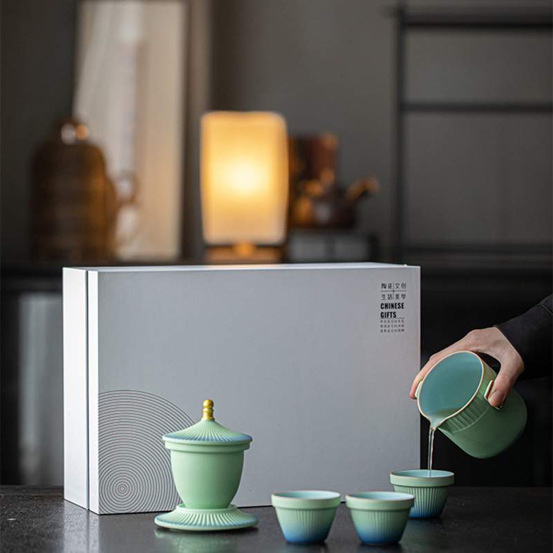 旅行茶具快客杯泡茶杯茶水分离陶瓷套组家用高档个人喝茶杯办公室