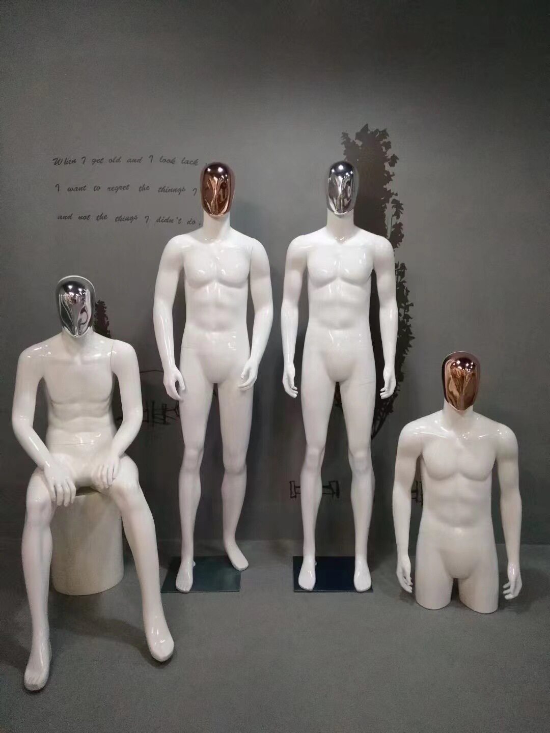 高档橱窗展示服装模特道具ABS塑料全身男模特仿真白黑色模特