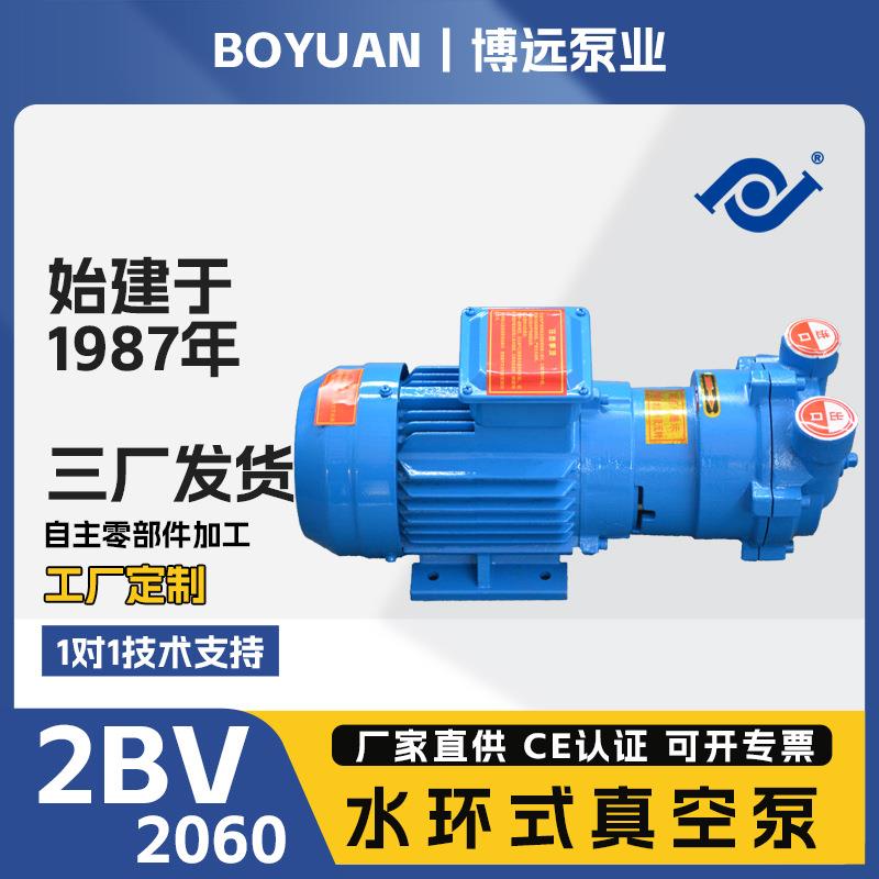 2BV2060水环式真空泵0.81kW铸铁304工业抽真空旋转液环泵博远泵业