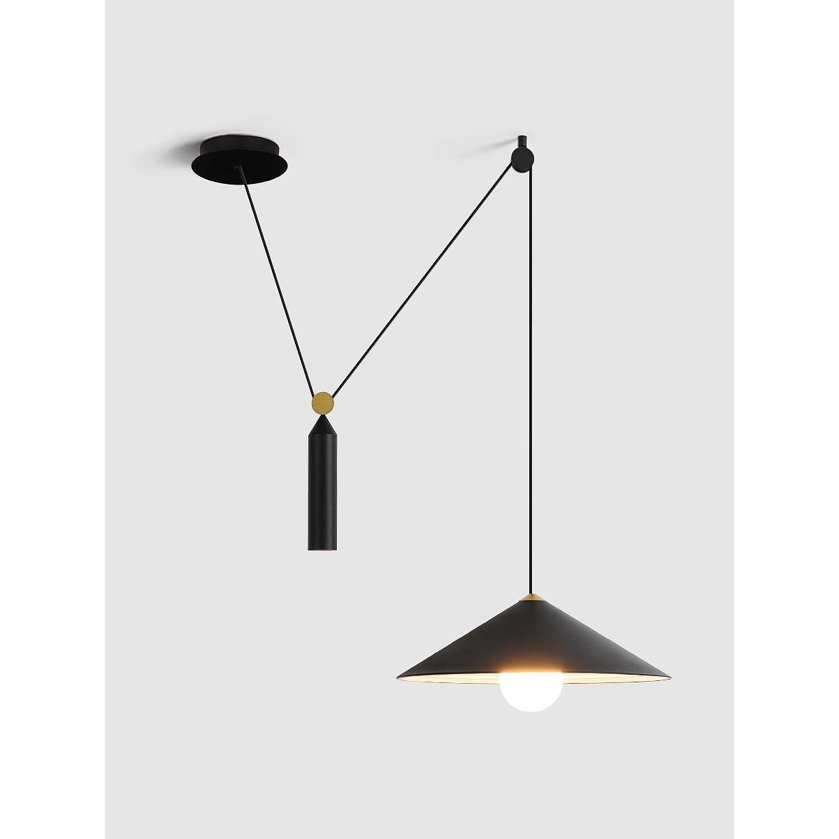 北欧创意吊灯餐厅餐桌简约现代个性升降滑轮移位设计师款装饰灯具