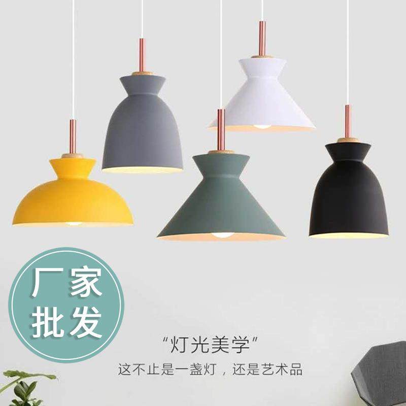 北欧简约现代卧室床头灯吧台创意铝材艺饭餐厅吊灯三头组合灯具