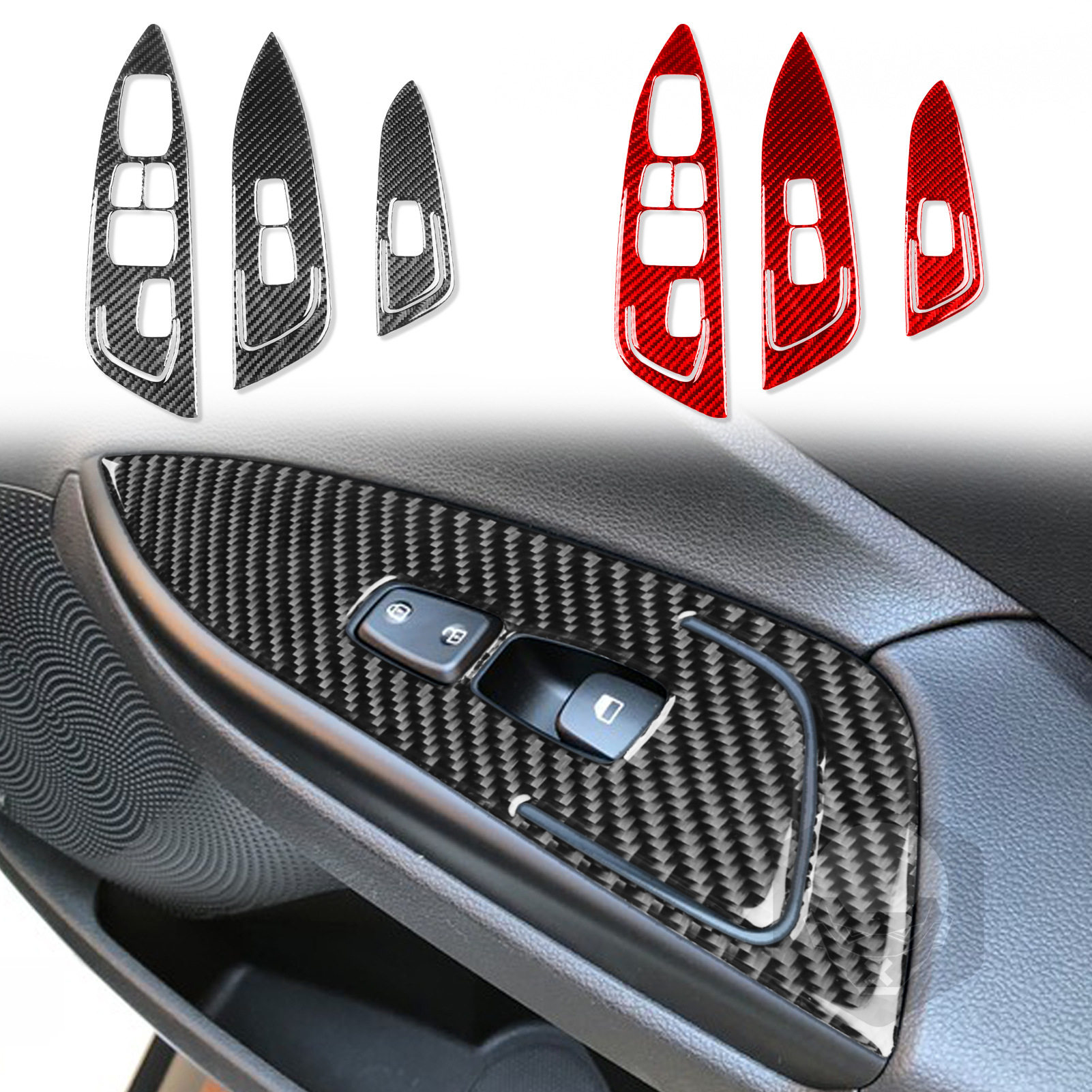 适用于现代Veloster 19-23款飞思碳纤维升降面板汽车内饰改装件