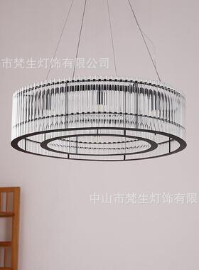 简约黑色现代客厅卧室吊灯创意个性餐桌圆形吊灯美式意式风格灯饰
