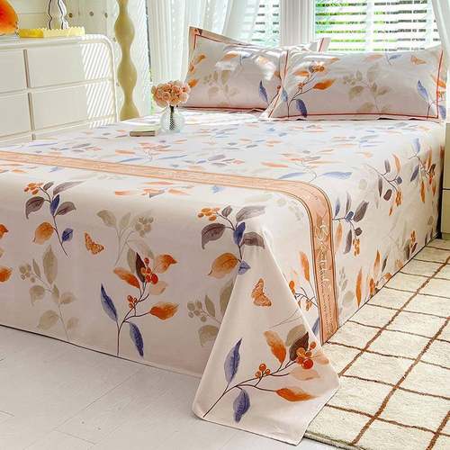 A类纯棉老粗布床单单件夏季全棉单人炕单加厚1.5米被单枕套三件套