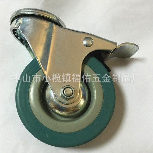 工业灰胶轮设备冷风机万向轮酒店餐车轮灰胶静音pvc轮子刹车脚轮