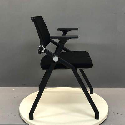 现代时尚会议室办公职员开会电脑培训椅 可折叠带写字板转轮椅子