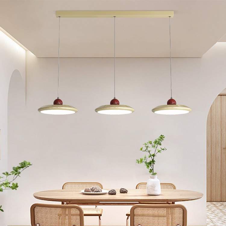 餐厅吊灯北欧设计师复古飞碟吧台灯现代简约全光谱护眼三头餐桌灯