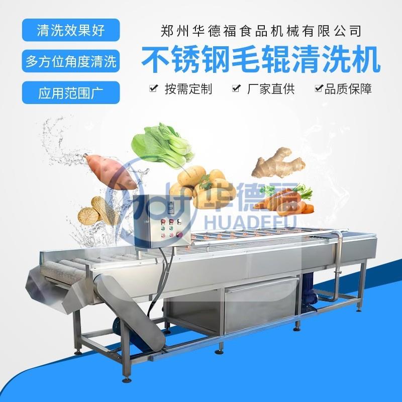 红枣棕枣毛辊清洗机软毛刷洗枣设备自动循环果蔬洗菜机不伤果皮