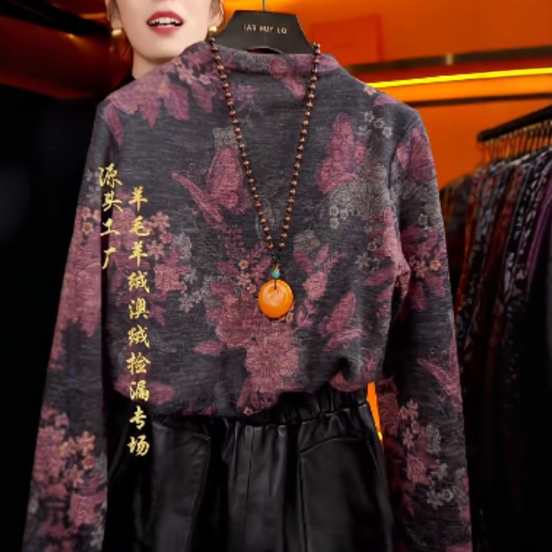 时尚百搭爆款法式常规袖套头加绒