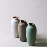 粗陶藝術(shù)擺件禪意復(fù)古東榮民宿點(diǎn)日式銹插花干花器陶瓷花瓶小手工