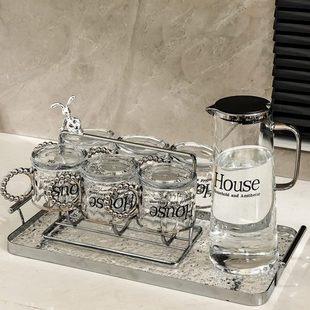 客厅家用2023耐热喝水杯感玻璃杯新款 轻奢高级茶具套装 具具茶杯水
