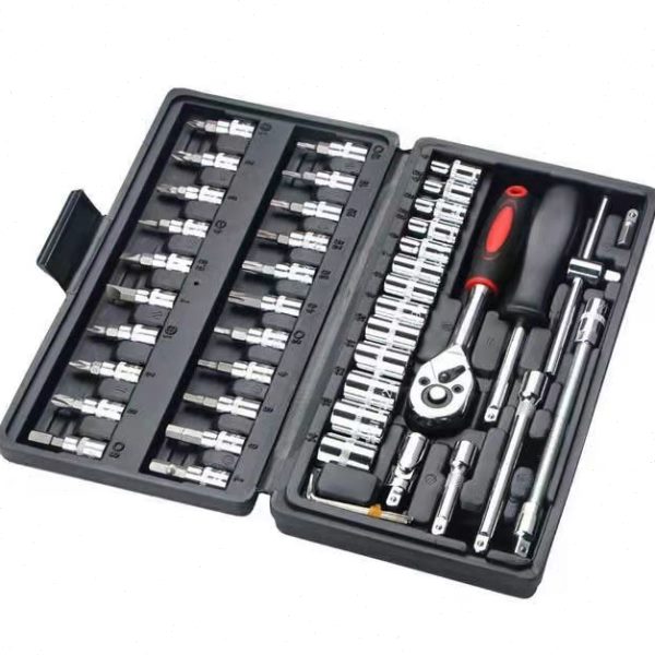 工具箱型万能摩托车工具套装套筒扳手六角家用多功能棘轮全套汽修