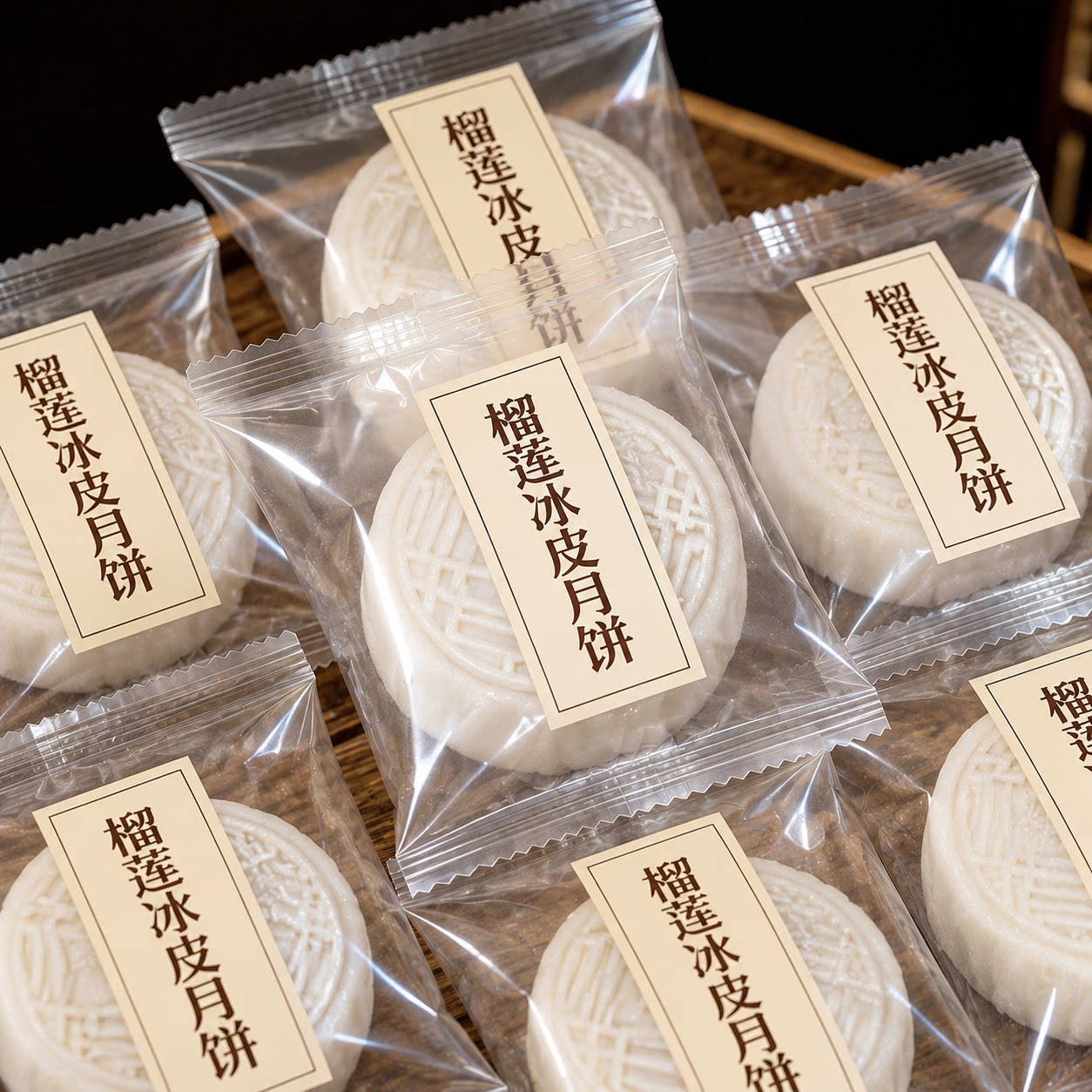 榴莲冰皮月饼广式流心水果月饼中秋节礼品团购猫山王味官方旗舰店