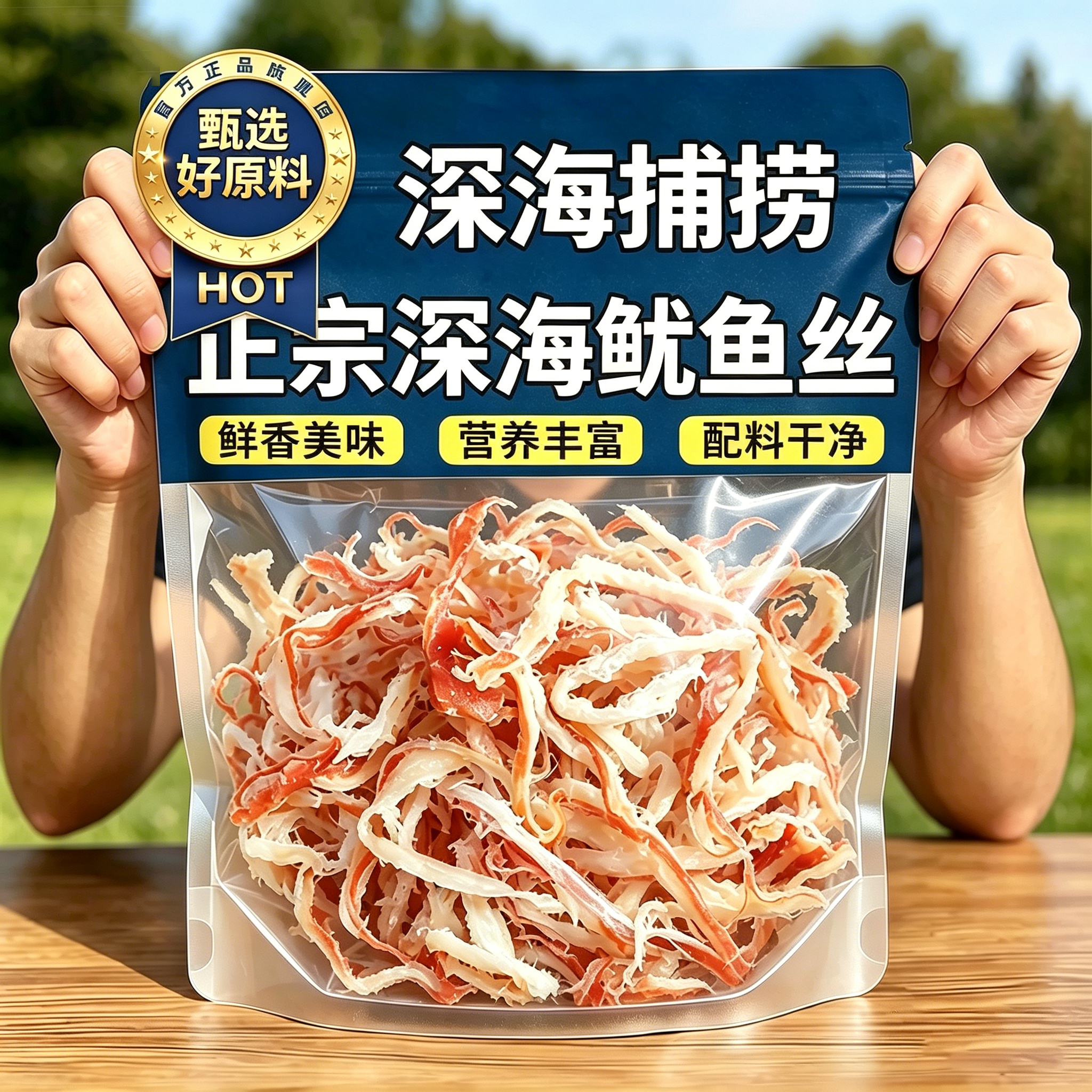 青岛特产手撕鱿丝250g碳烤风琴鱿鱼丝足片即食干货海鲜零食小吃