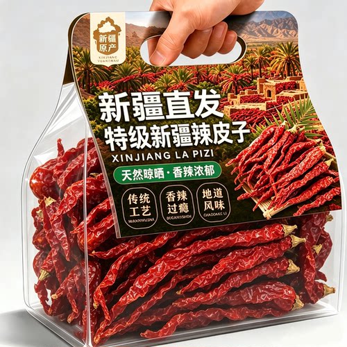 正宗新疆特产辣皮子干辣椒段