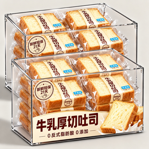 牛乳厚切吐司面包学生儿代餐童早餐速食牛奶夜宵零食整箱独立包装